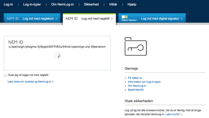 log på med nøglefil log på med nøglefil